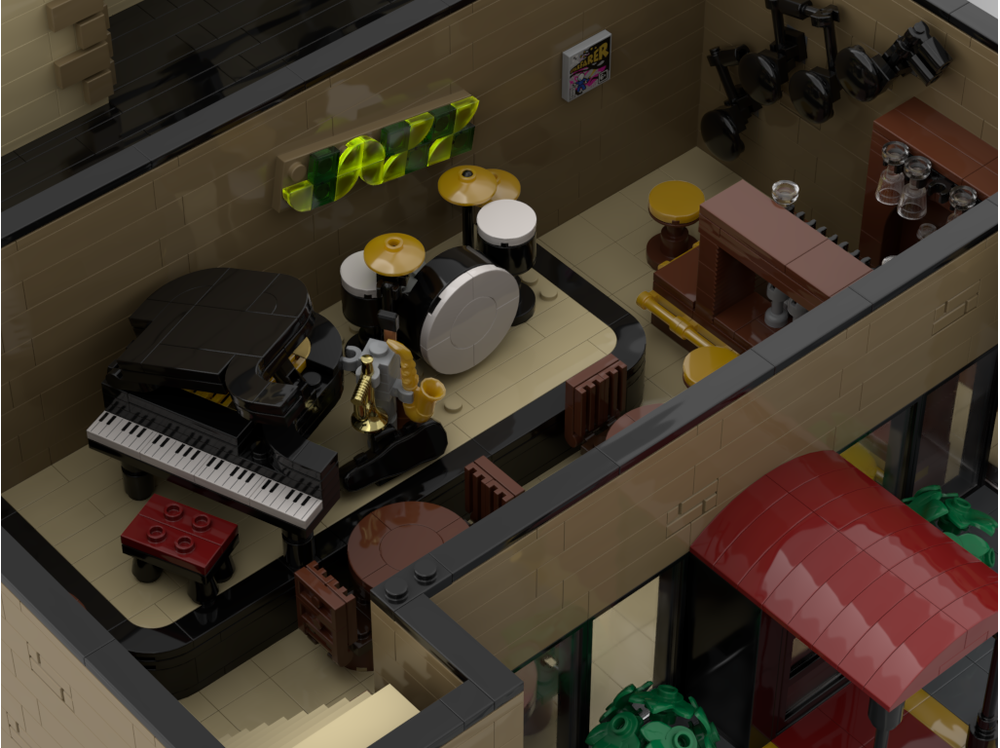 Modular Jazz Club + Display For Set 21334-1 Jazz Quartet