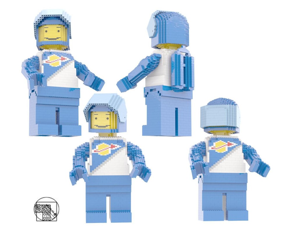 Maxi Figure Blue And White Space Man With Metaldetector