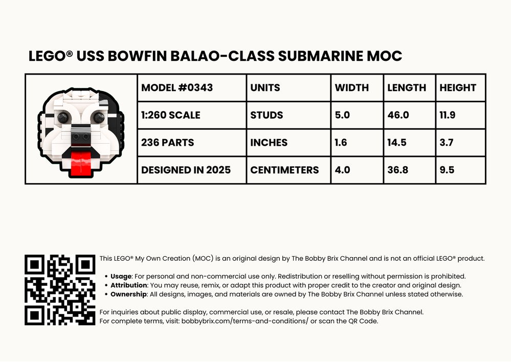 USS Bowfin (SS-287) Balao-Class Submarine