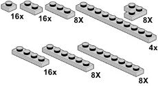 Light Gray Plates 1 x n