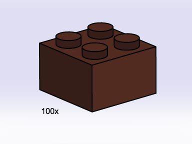 2 x 2 Brown Bricks