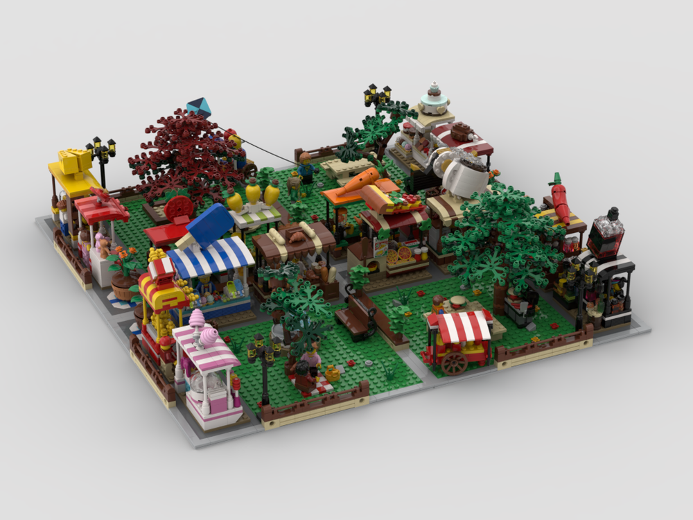 Modular Market - Display + 16 Stands MOCs