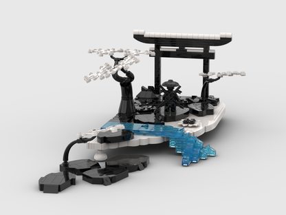 Samurai Diorama - Black & White