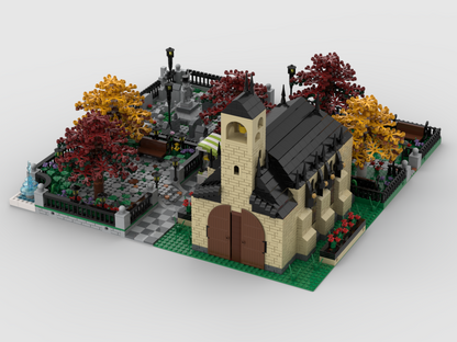 Modular Church With Cemetery | Build From 4 MOCs