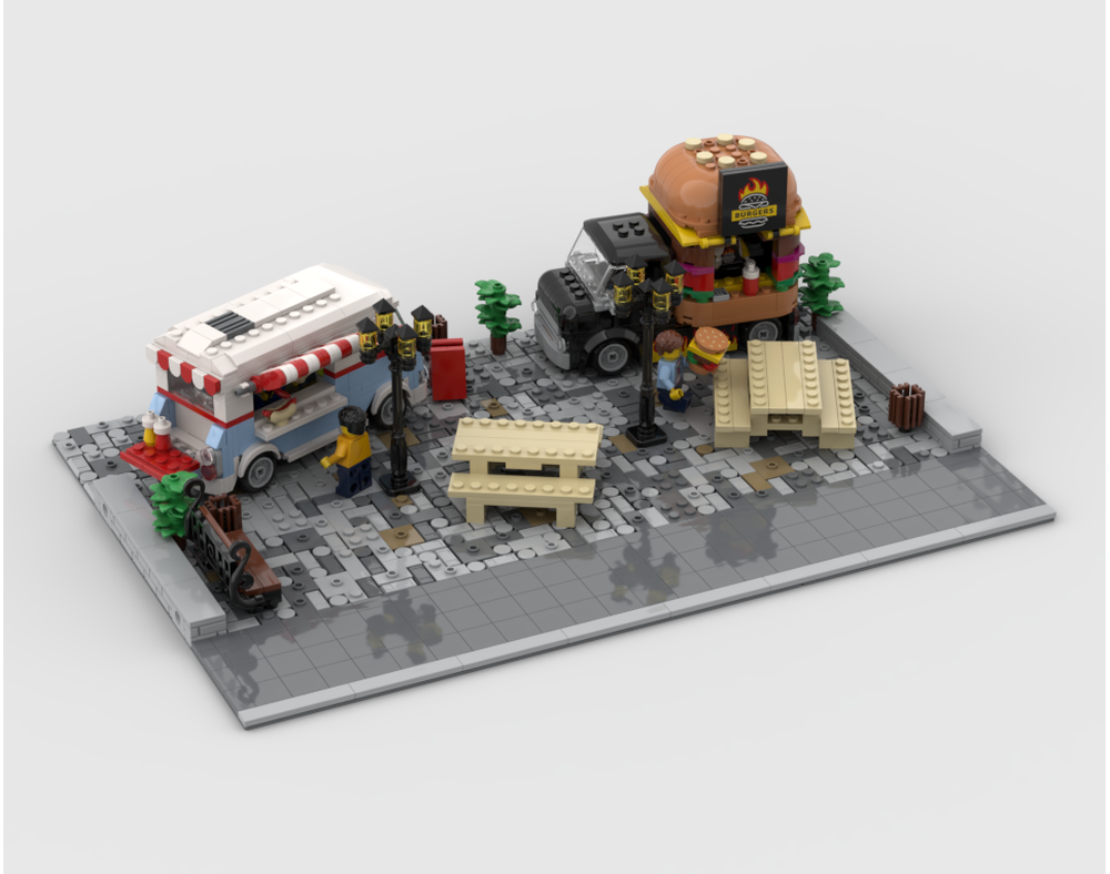 Modular Food Truck Area - Display For Sets 60404 + 40681