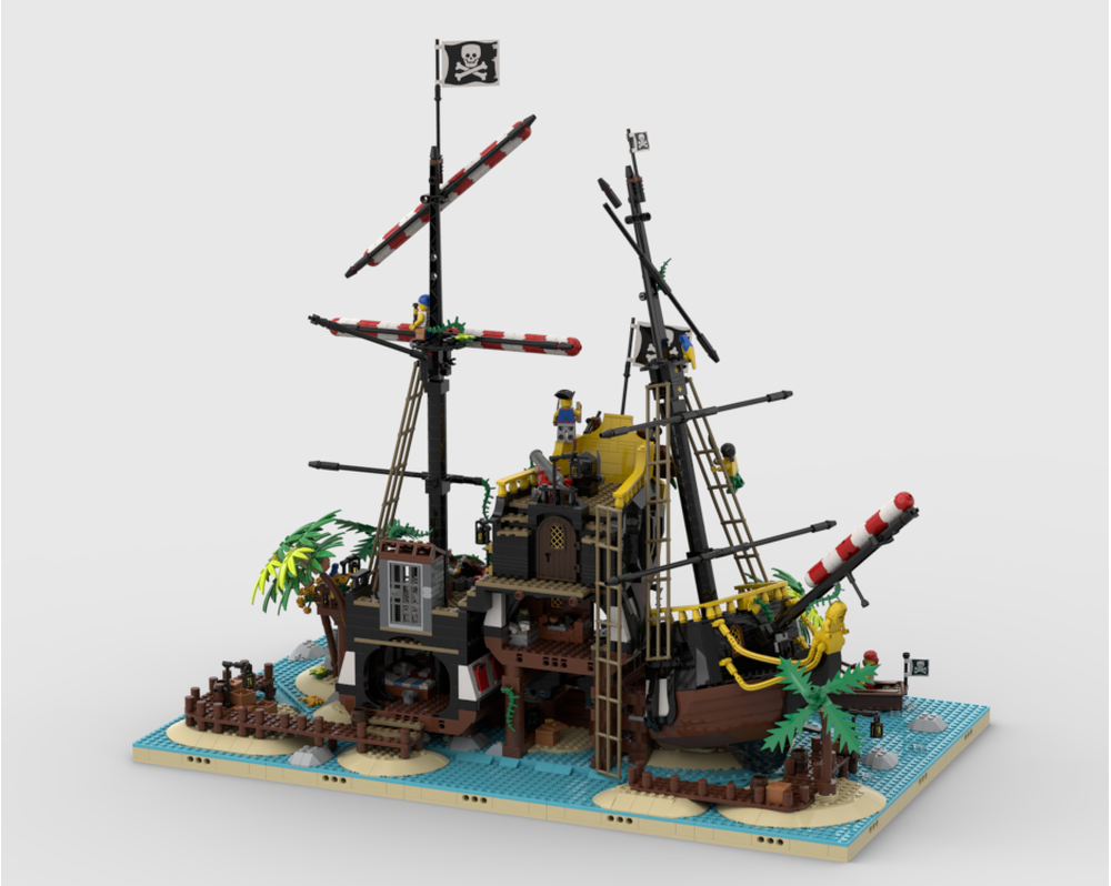 Pirates Diorama - Display For Set 21322 - Pirates Of Barracuda Bay