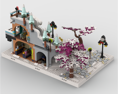 Winter Village - Display For Set 41756 - Holiday Ski Slope And Café