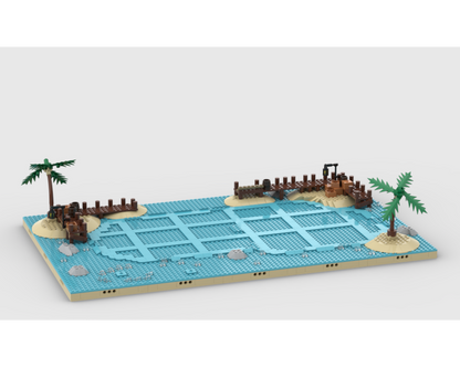 Pirates Diorama - Display For Set 21322 - Pirates Of Barracuda Bay
