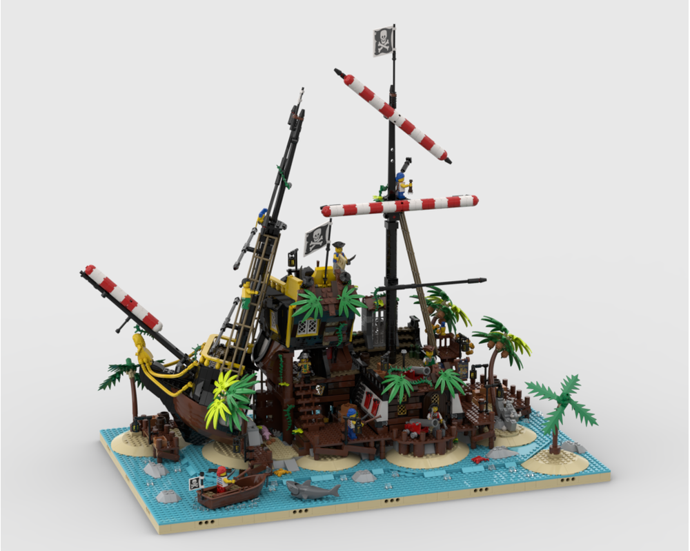 Pirates Diorama - Display For Set 21322 - Pirates Of Barracuda Bay