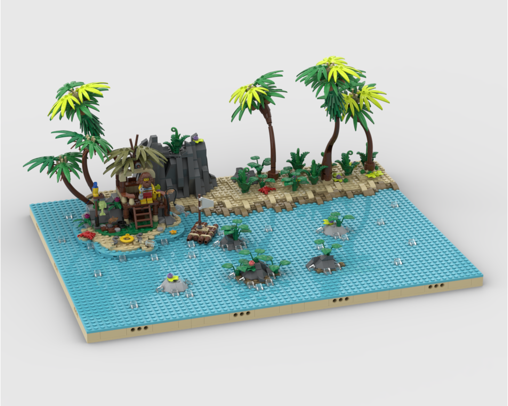 Pirates Diorama - Display For Set 40566-1 - Ray The Castaway