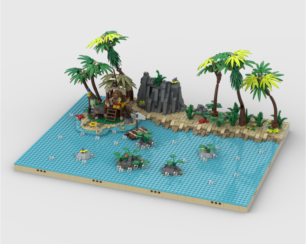 Pirates Diorama - Display For Set 40566-1 - Ray The Castaway