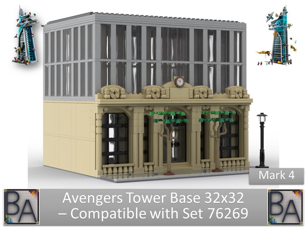 Avengers Tower Base 32X32 - Compatible With Set 76269 (Mark 4)