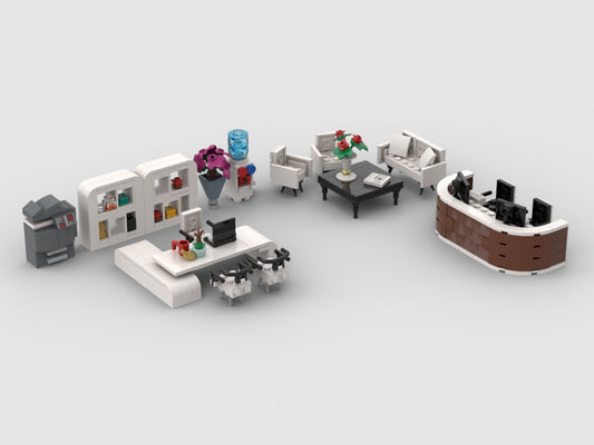 MOC-124393-1: White Modern Office Equipment For Modular Biuldings