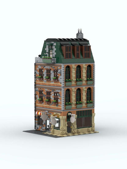 Corner Modular Building With Rooftop Restaurant