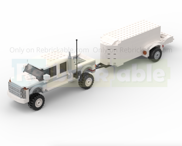 Crew Cab Truck With Custom Trailer!