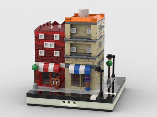 House With Shops For A Mini Modular City