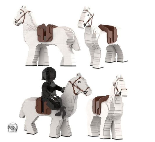 MOC-135914-1: Maxi Figure White Horse With Brown Saddle