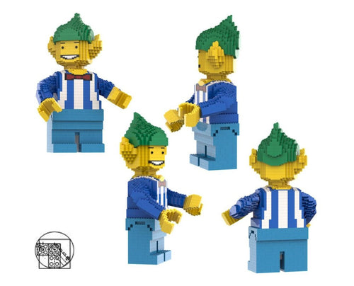Maxi Figure Elf, Blue Shirt With White Vertical Stripes