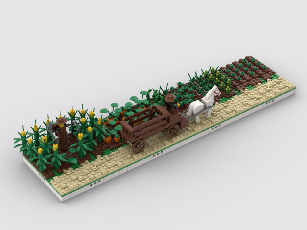 Agricultural Fields + Horse Cart For A Modular Village