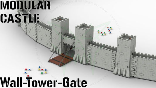 MOC-126553-1: Modular Medieval CASTLE - 1/300 Scale | GATE-WALL-TOWER