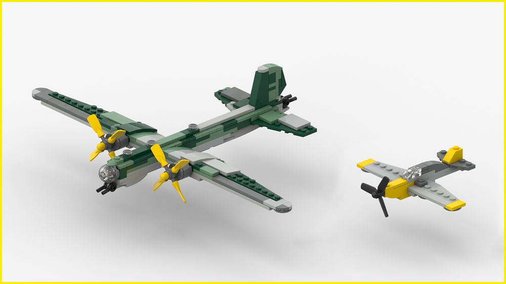 LEGO Heinkel He-177 + Messerschmitt Bf-109 | 1:90 Scale