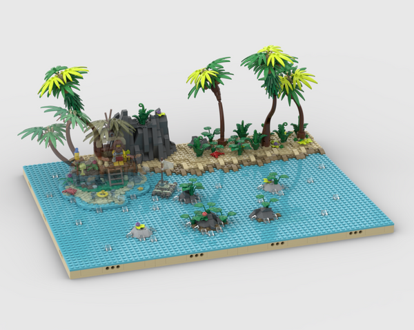 Pirates Diorama - Display For Set 40566-1 - Ray The Castaway