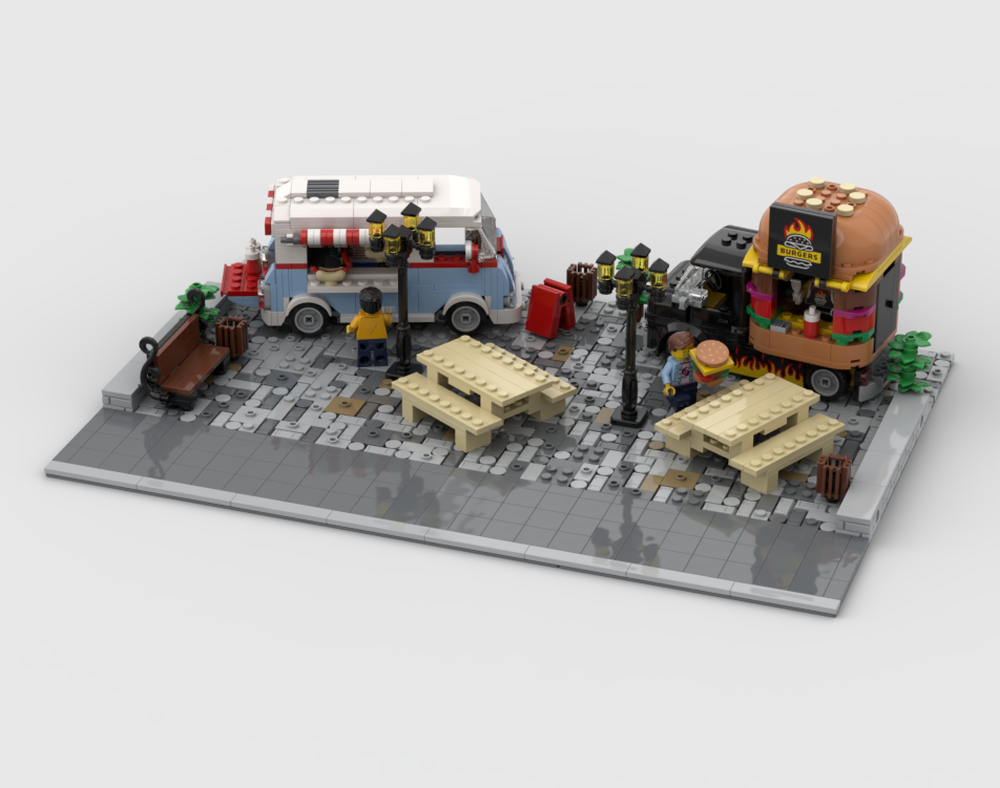 Modular Food Truck Area - Display For Sets 60404 + 40681