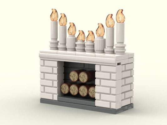 MOC-136585-1: White Brick Fireplace