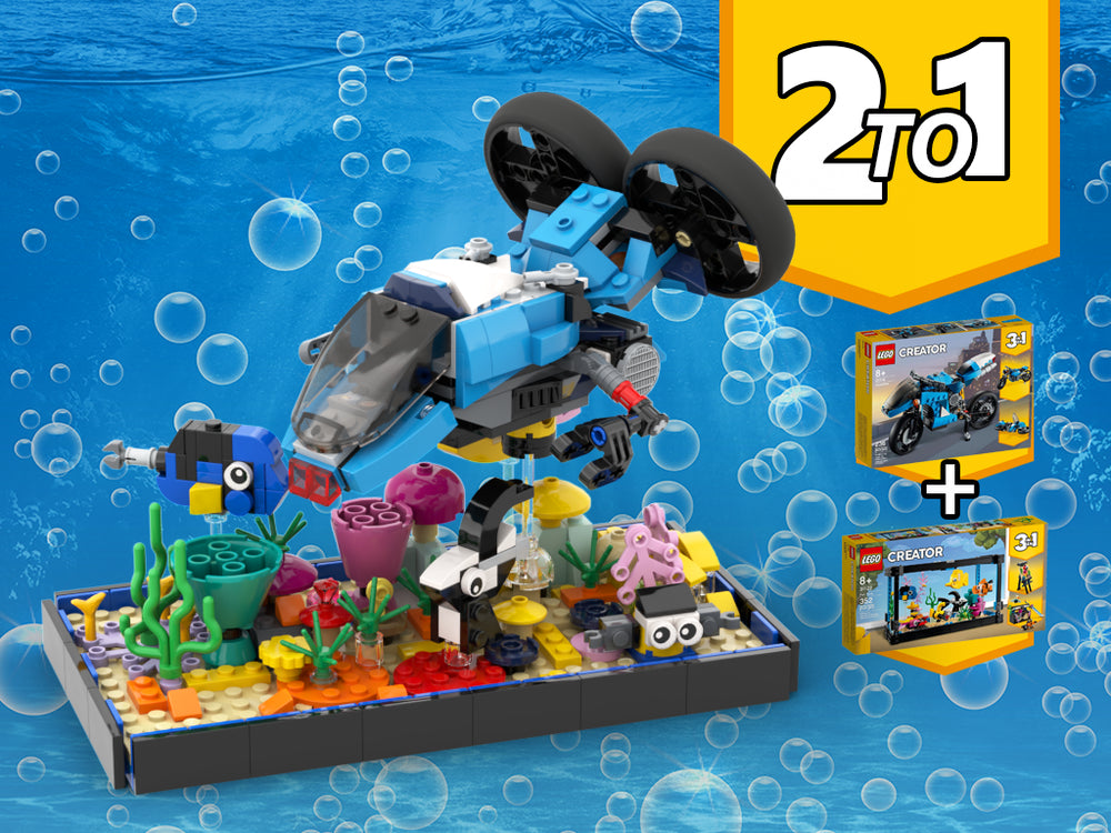 MOC-115754-1: Coral Reef + Submarine 31122 + 31114 Alternative Build