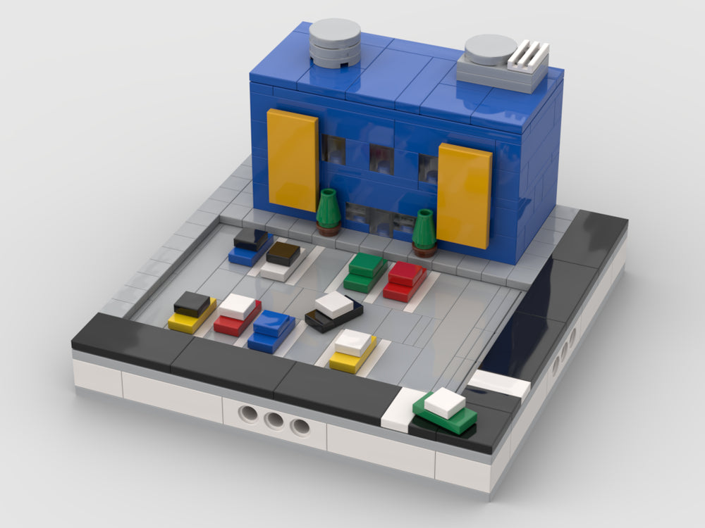 Center With Car Park For A Mini Modular City