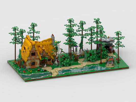 MOC-174459-1: Enchanted Forest + Display For Set 43242 Snow White And The Seven Dwarfs' Cottage