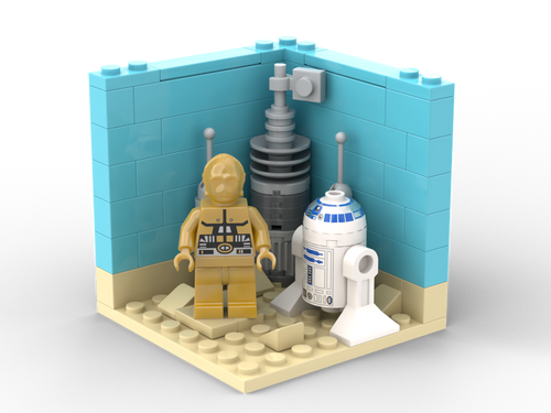 R2D2 And C3PO Minifigure Stand