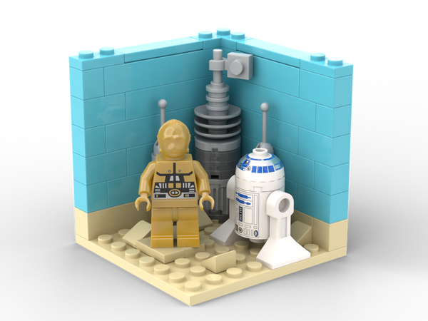 R2D2 And C3PO Minifigure Stand