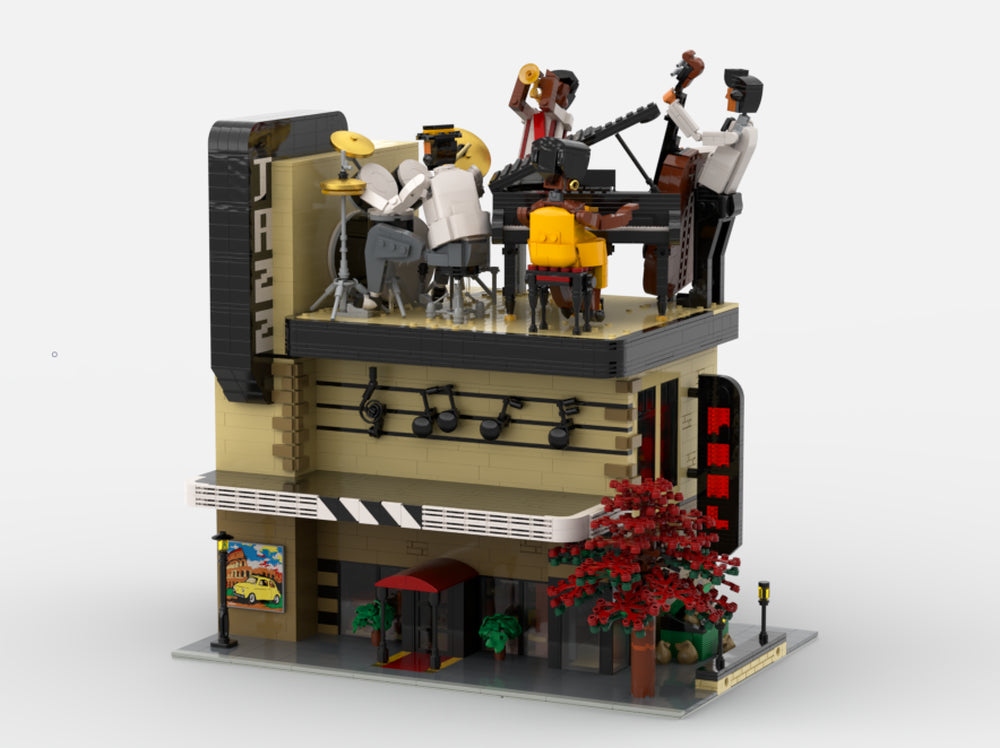 MOC-121240-1: Modular Jazz Club + Display For Set 21334-1 Jazz Quartet