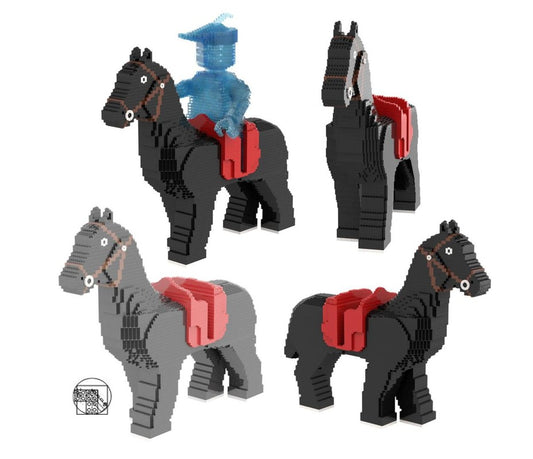 Maxi Figure Black Horse With Red Saddle