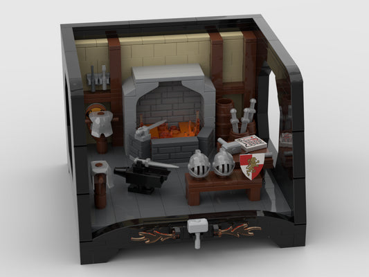 MOC-40530-1: Medieval Blacksmith With A Special Stand