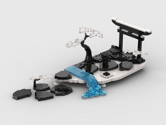 MOC-192005-1: Samurai Diorama - Black & White