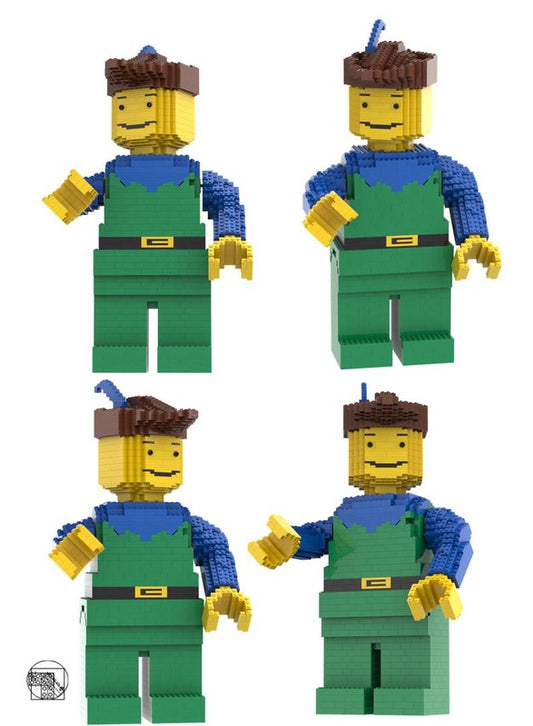 MOC-135911-1: Maxi Figure Forestman, Brown Hat, Blue Plume And Blue-Green Torso, Blue Arm