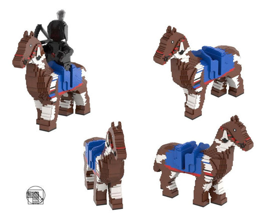 Maxi Figure Brown - White Horse With Indian Blue Saddle