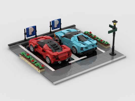 MOC-132933-1: Modular Parking + Display For 2 Speed Champions Models