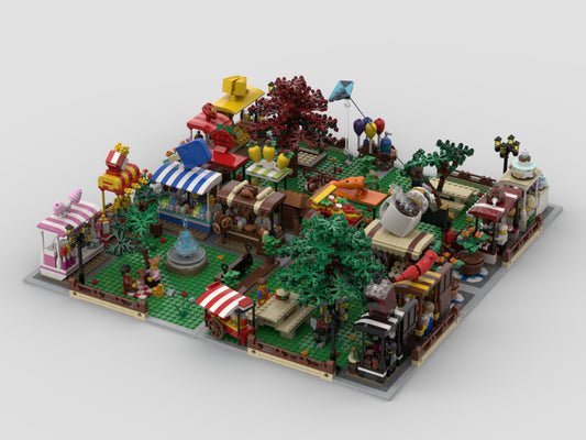 MOC-142185-1: Modular Market - Display + 16 Stands MOCs