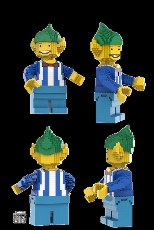 MOC-135922-1: Maxi Figure Elf, Blue Shirt With White Vertical Stripes