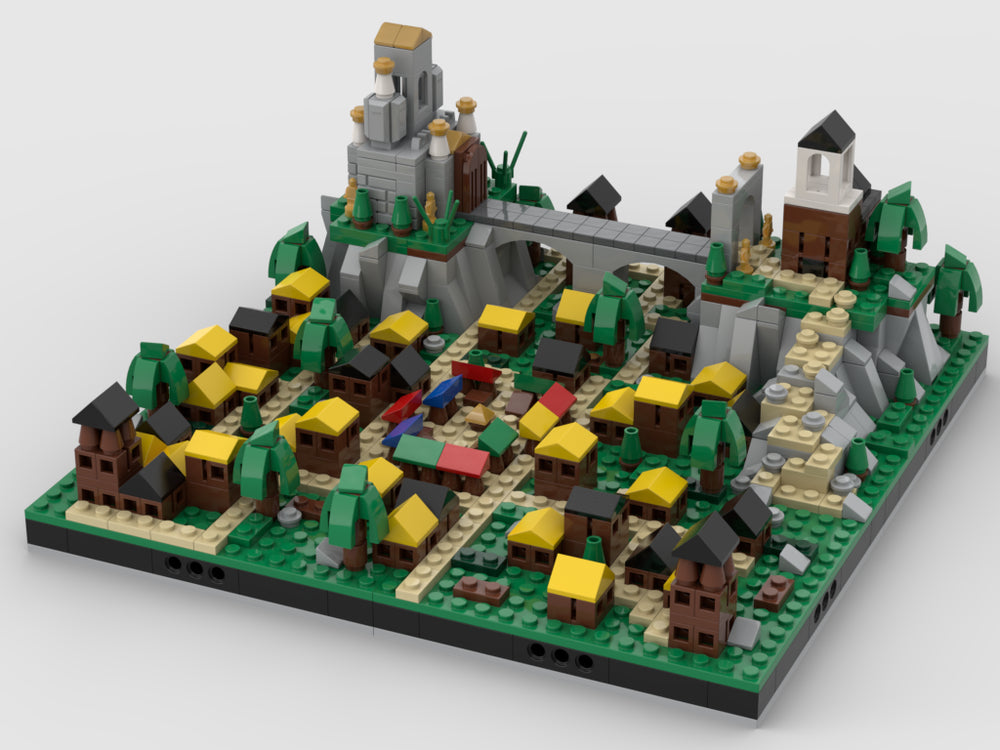 Medieval Town With A Temple Diorama