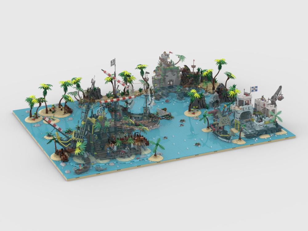 Pirates Diorama - Display For Sets 21322 + 10320 + 910038 + 31109 + 40597 + 31130 + 40566