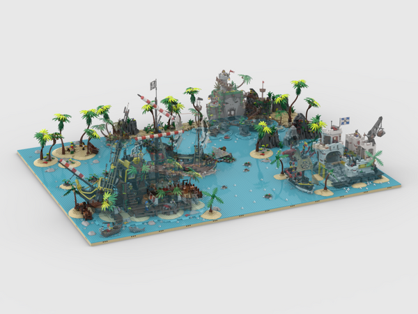 Pirates Diorama - Display For Sets 21322 + 10320 + 910038 + 31109 + 40597 + 31130 + 40566