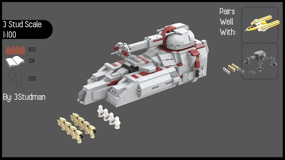 3 Stud Scale RX-200 Stun Tank