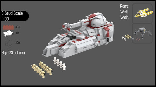 MOC-162583-1: 3 Stud Scale RX-200 Stun Tank