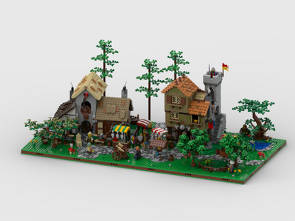 Medieval Town Diorama - Display For Set 10332 Medieval Town Square