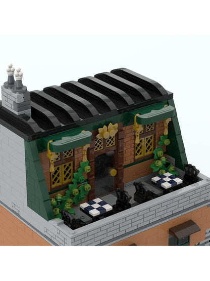 Corner Modular Building With Rooftop Restaurant