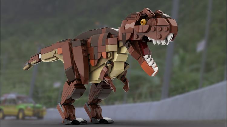 MOC-112153-1: T. Rex Minifigure Scale